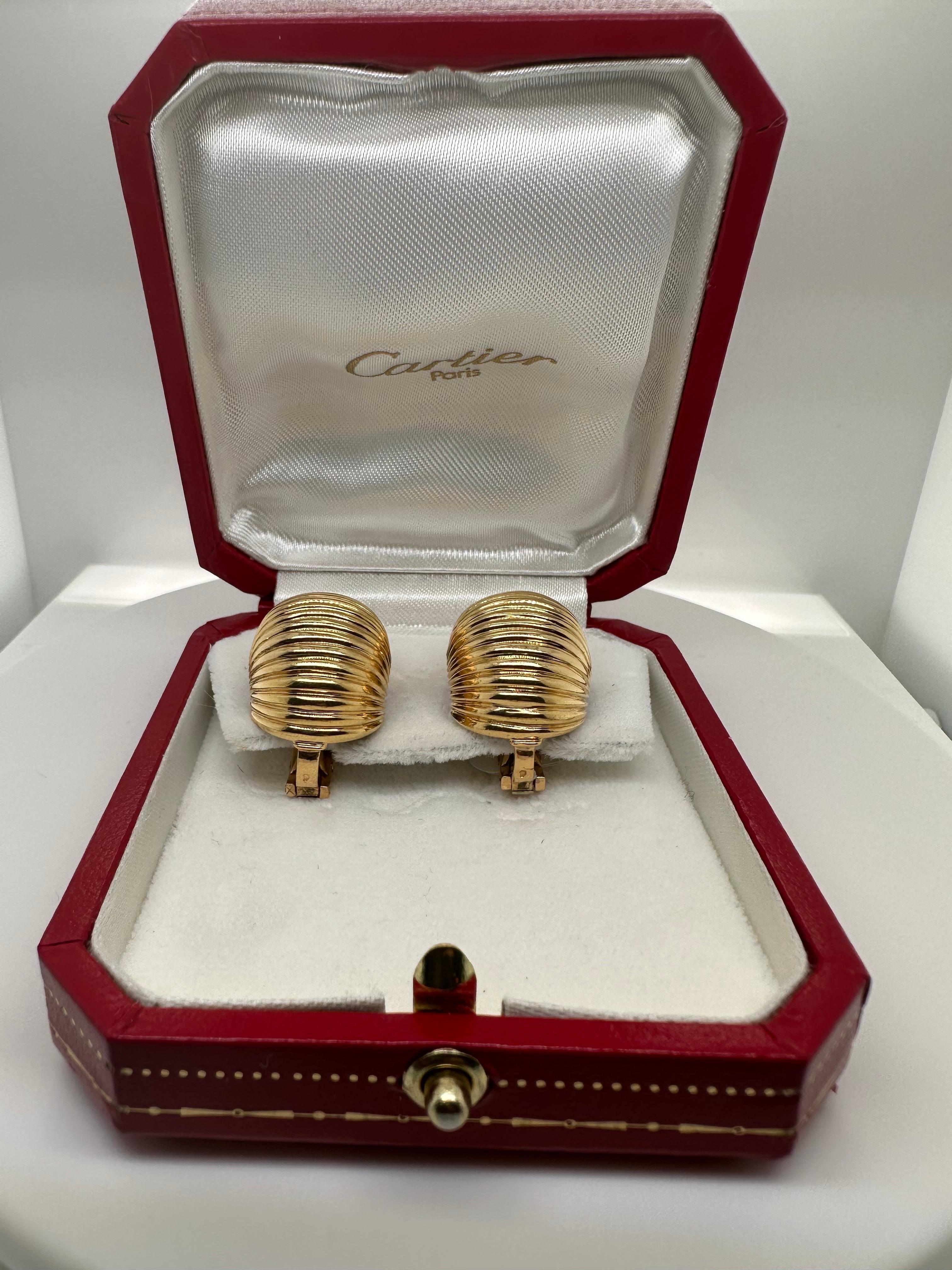 Cartier Dome Yellow Gold Earclips 1