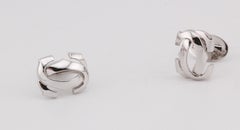 Gemelos Cartier Doble 2C Oro Blanco 18k Logotipo
