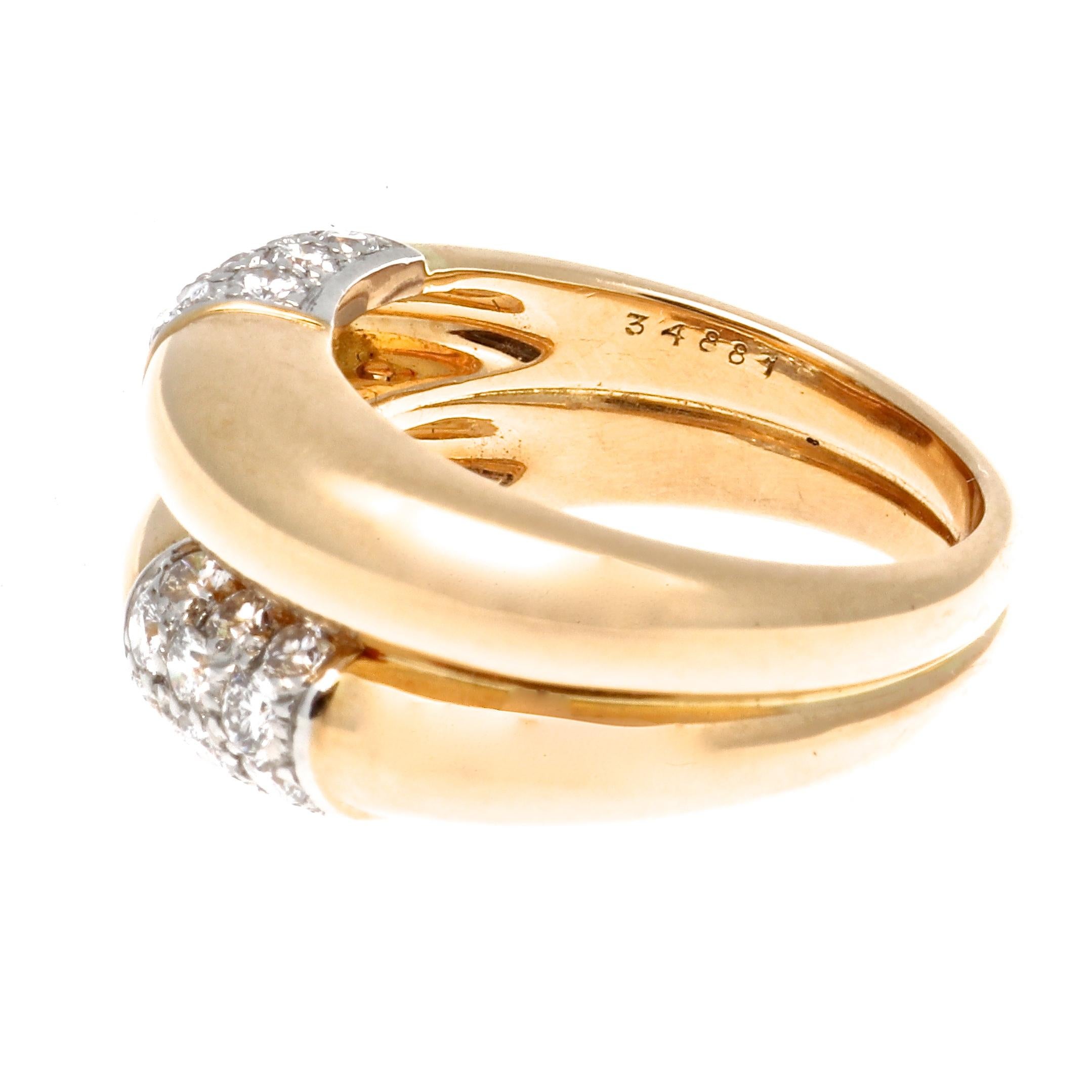 Cartier is the story of family and not just jewelry. Every design is filled with love and mindfulness. If the Cartier signature adorns the jewelry it represents the honorable name and family. Featuring two effortless swooping golden rings uniquely