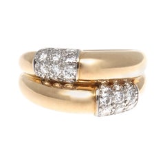 Cartier Double Banded Diamond Gold Ring