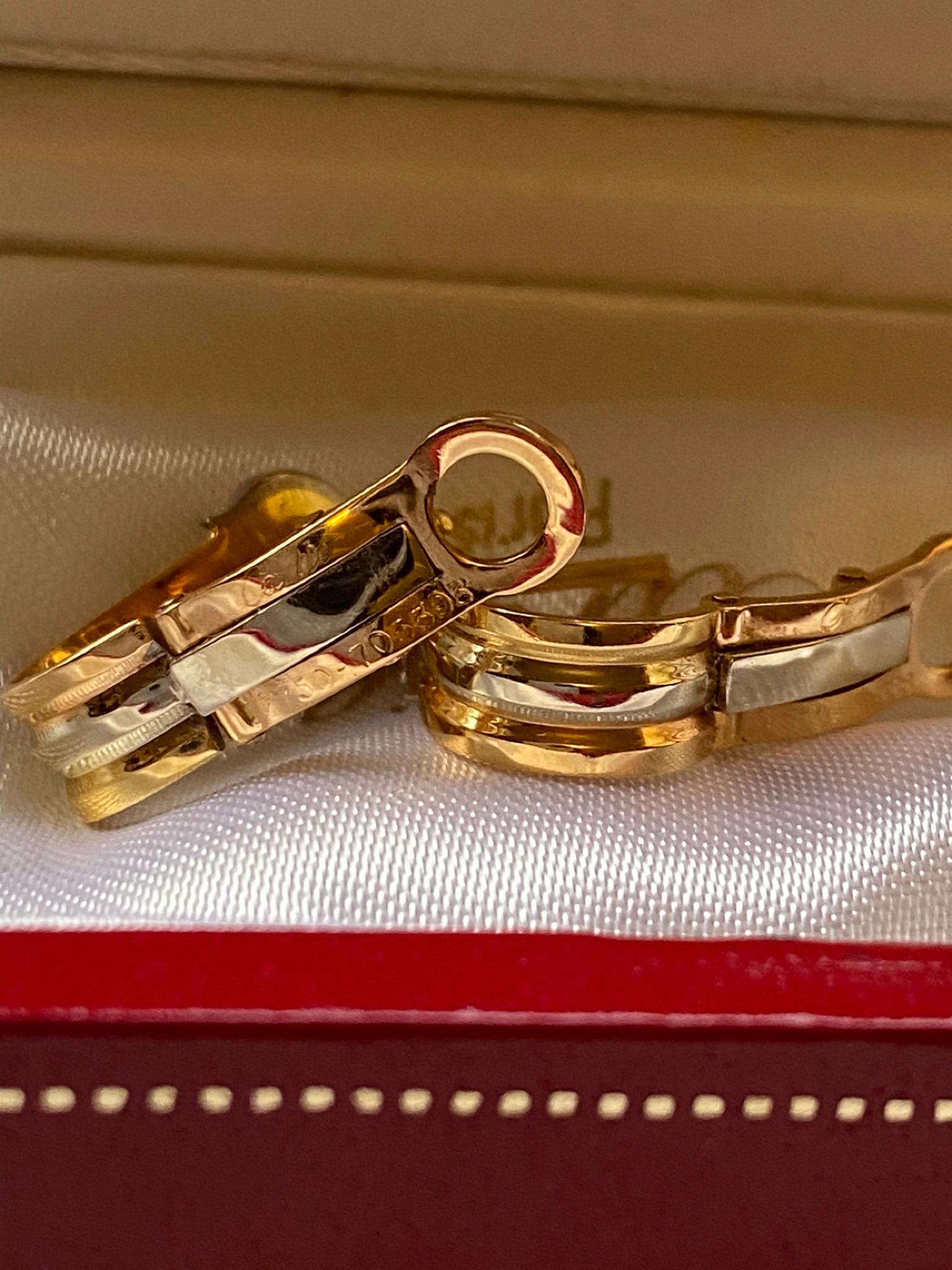 Pendientes Cartier Doble C Oro 18K y Diamantes en Bueno estado para la venta en Rugby, England
