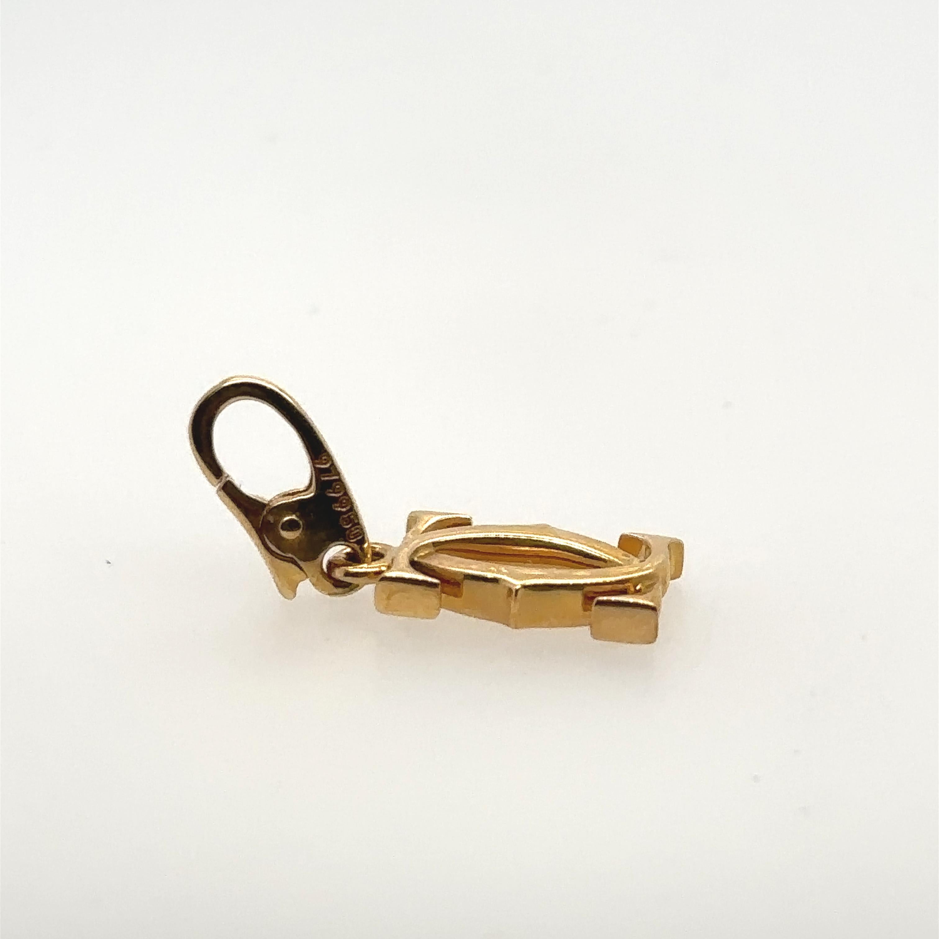 Cartier Double C 18k Gold Charm/Pendant In Excellent Condition In Vaughan, CA