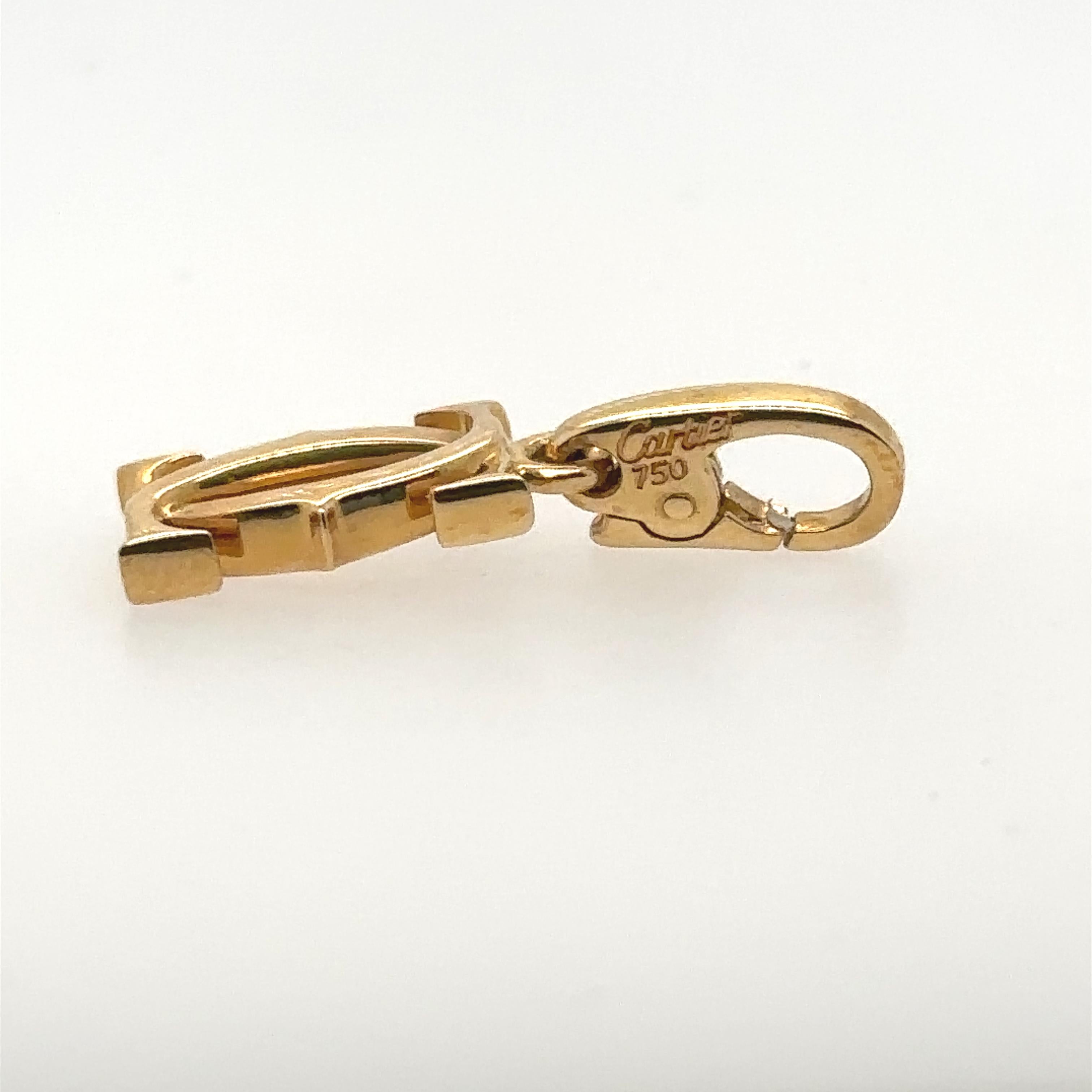 Women's or Men's Cartier Double C 18k Gold Charm/Pendant