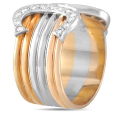 Cartier Double C 18 Karat Tricolor Diamond Ring