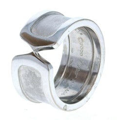 Cartier Double C 18K White Gold Ring