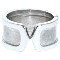 Cartier Double C 18K White Gold Ring