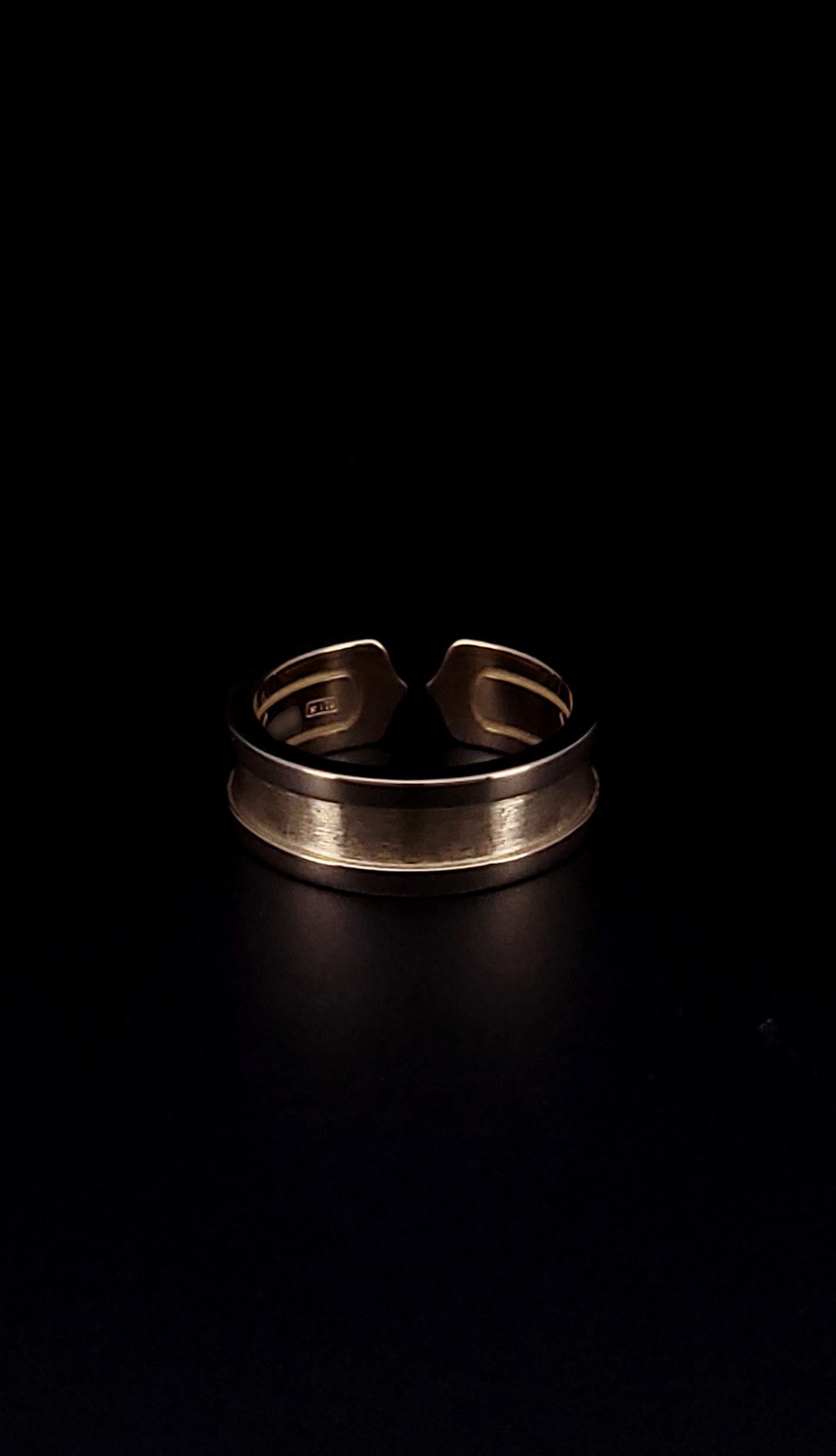 Cartier Double C 18k Yellow Gold Diamond Ring In Excellent Condition For Sale In New York, NY