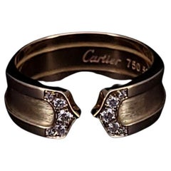 Cartier Double C 18k Yellow Gold Diamond Ring