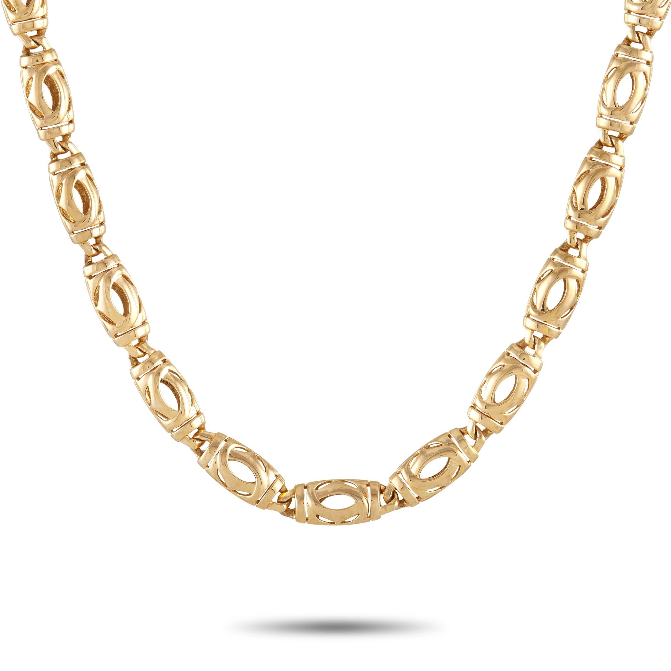 Cartier Double C 18K Yellow Gold Necklace In Excellent Condition In Southampton, PA
