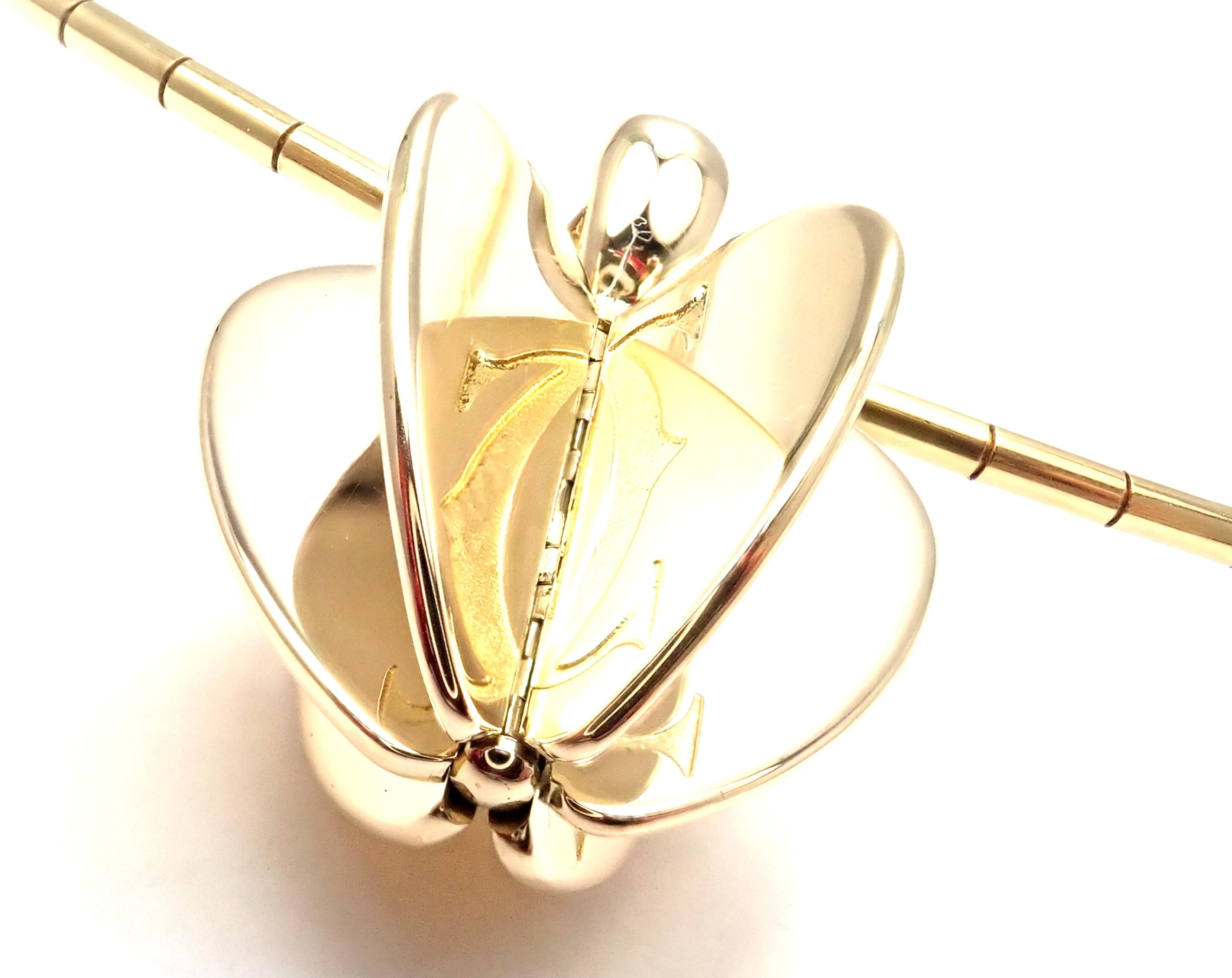 Cartier Double C Apple Heart Yellow Gold Pendant Chain Necklace 1