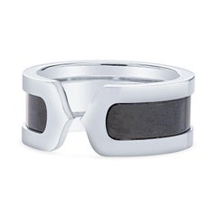 Cartier Double C Black Enamel Ring