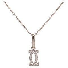 Cartier Double C Charm Diamond White Gold Necklace