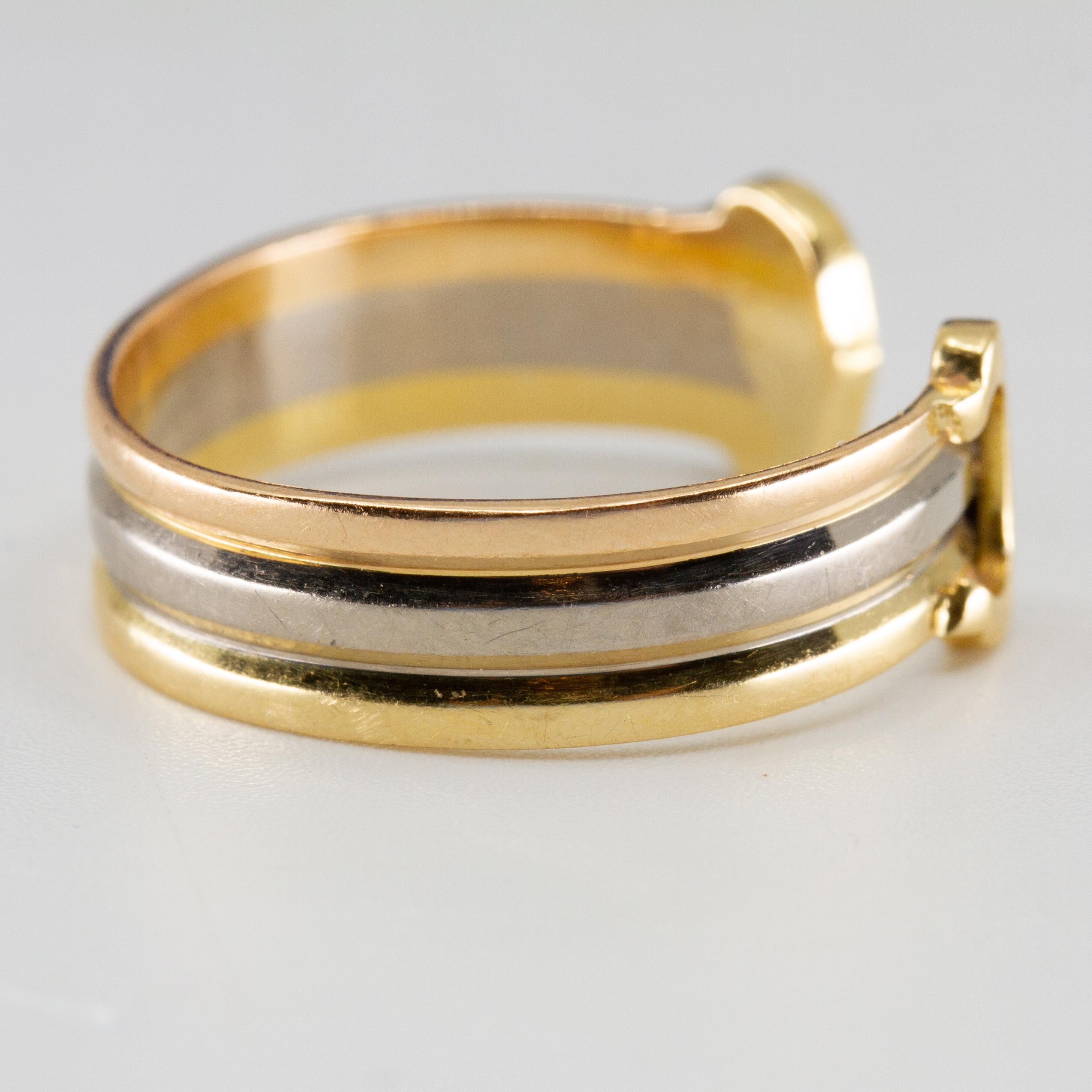 Women's Cartier Double C de Cartier 18 Karat Gold Tri Color Ring