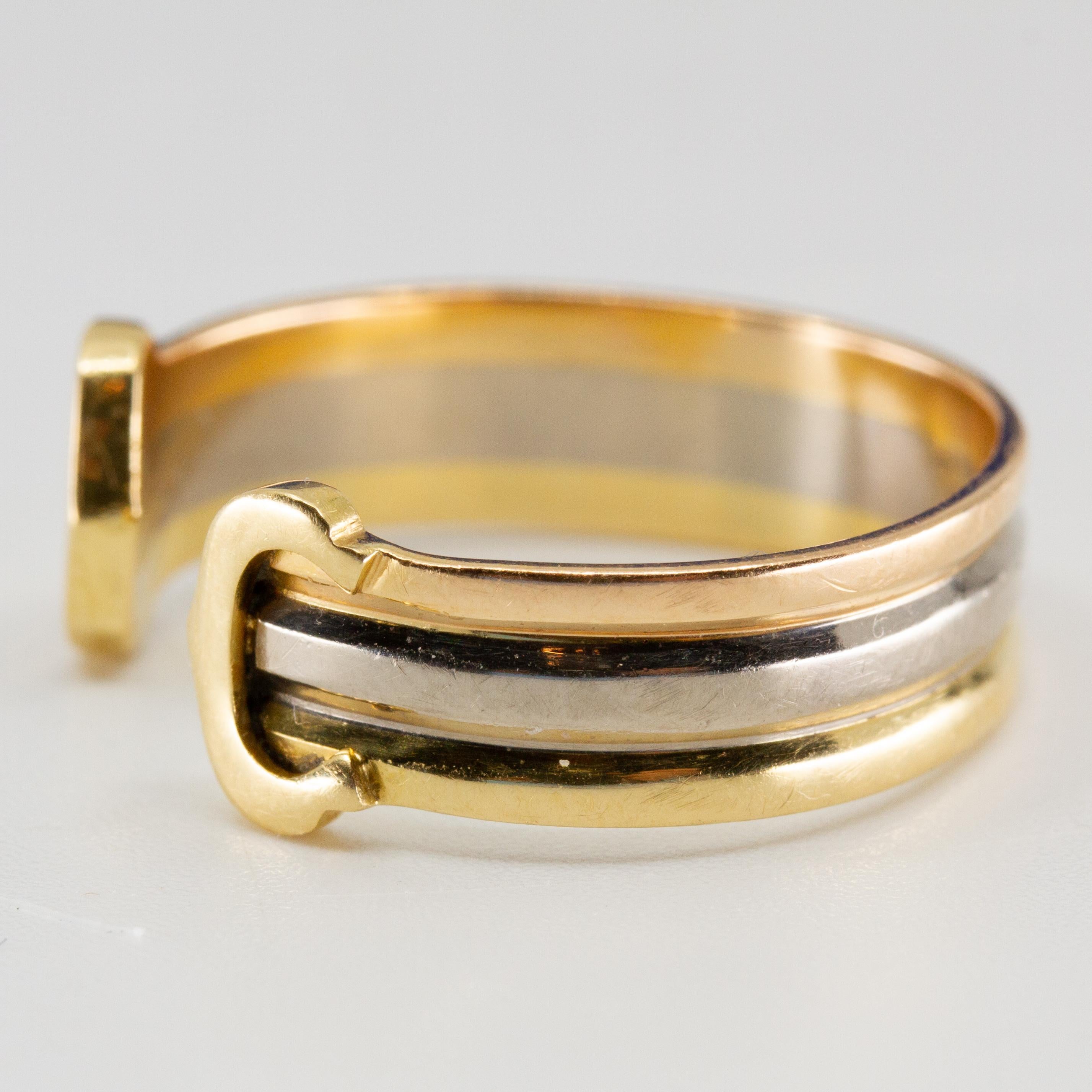 Cartier Double C de Cartier 18 Karat Gold Tri Color Ring 1