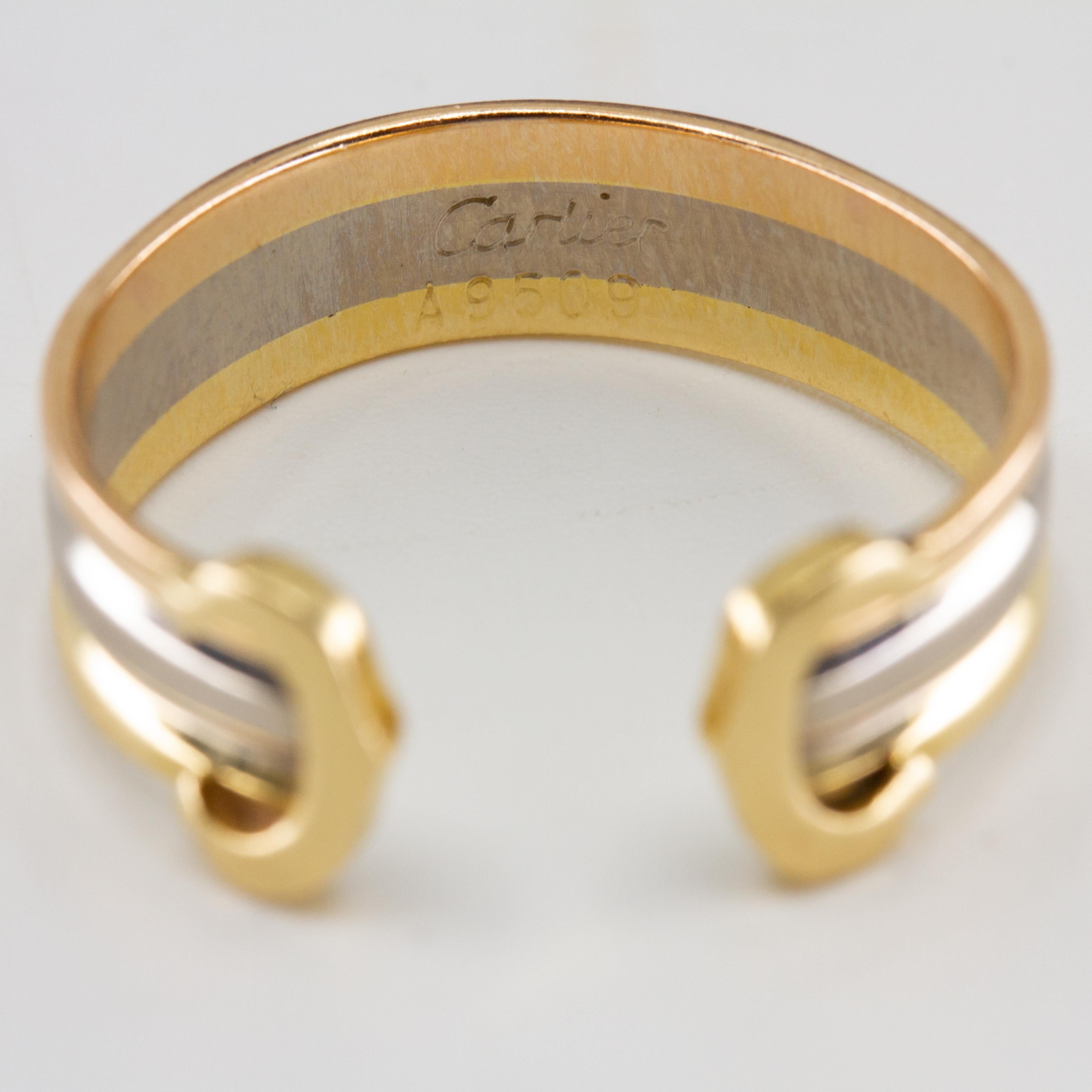 Cartier Double C de Cartier 18 Karat Gold Tri Color Ring 2
