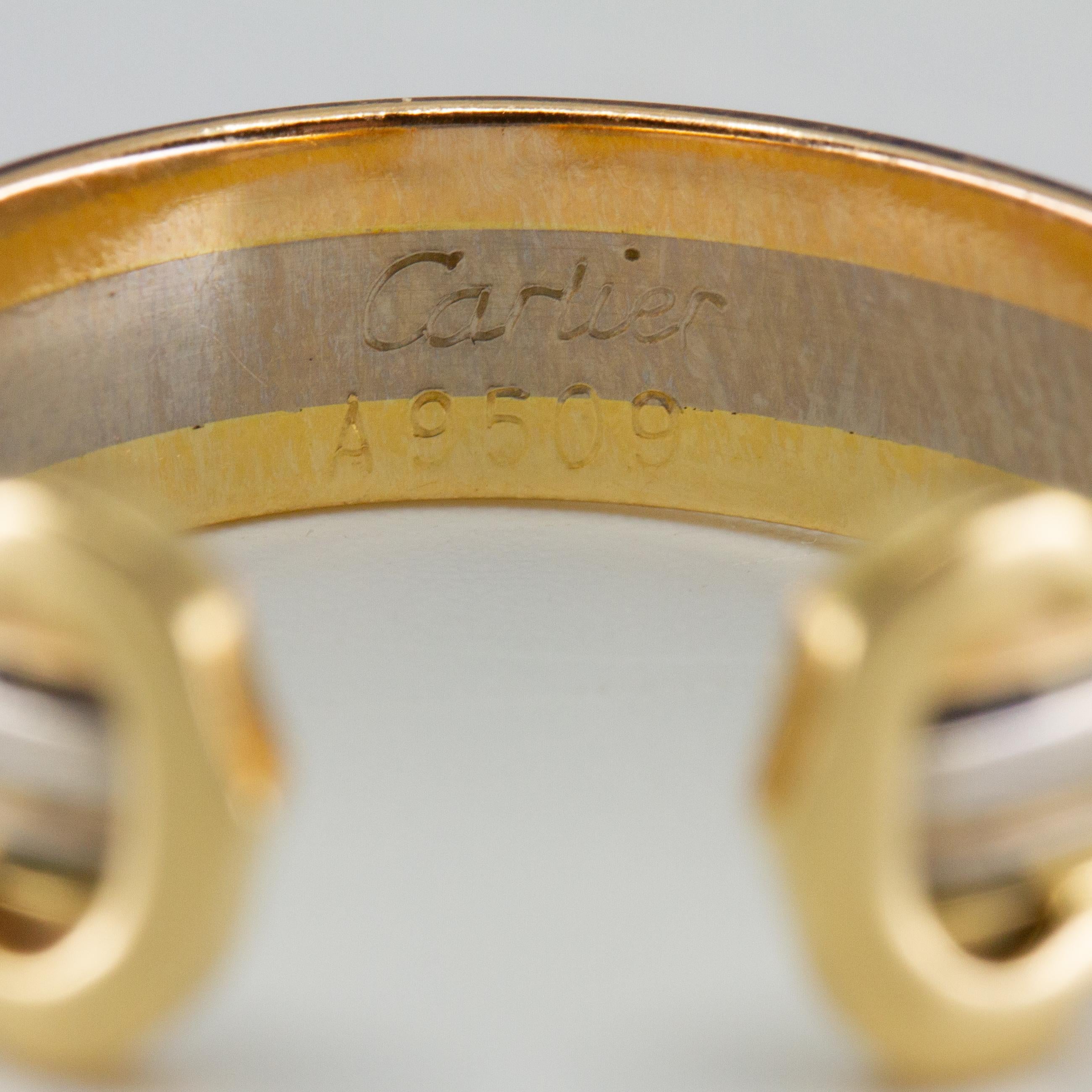 Cartier Double C de Cartier 18 Karat Gold Tri Color Ring 3