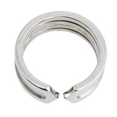 Cartier Double C de Cartier 18K White Gold Ring Size 48