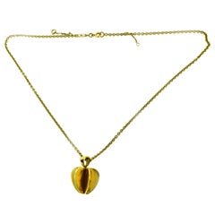 Cartier Double C de Cartier Apple Heart 3D Pendant Necklace in 18k Yellow Gold