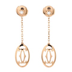 Cartier Double C de Cartier Drop Earrings 18K Rose Gold with Diamonds