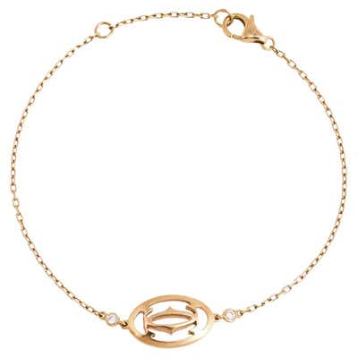 Cartier Penelope Diamond Gold Double C 5 Row Bracelet at 1stDibs ...