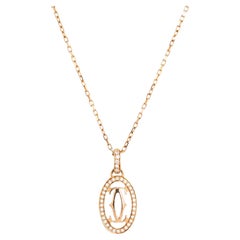 Cartier Double C De Cartier Pendant Necklace 18k Rose Gold and Diamonds