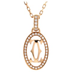 Cartier Double C de Cartier Pendant Necklace 18K Rose Gold and Diamonds