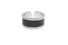 Cartier Double C Diamond and Enamel Ring