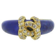 Cartier Double C Diamond and Lapis Lazuli Ring