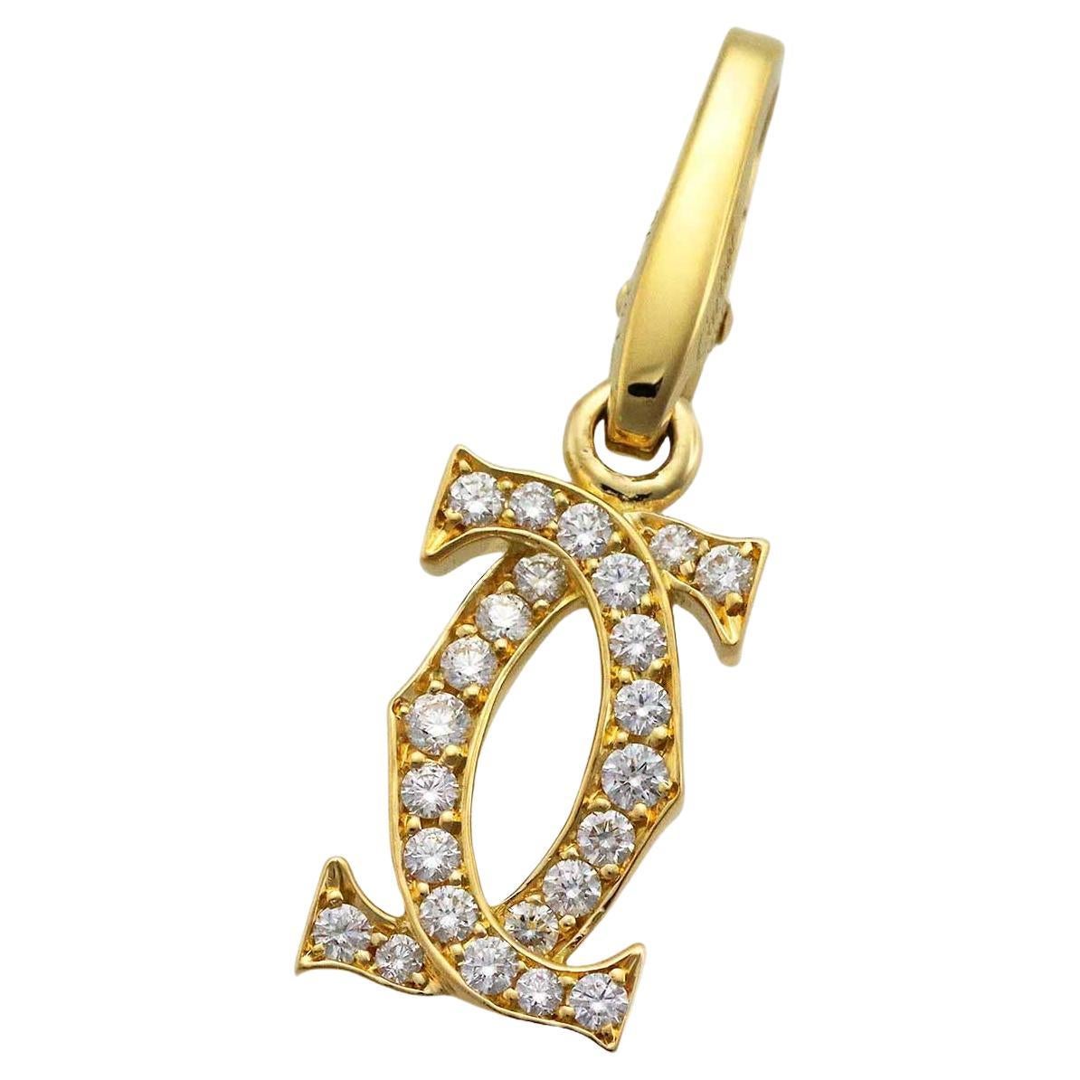 Cartier Double C Diamond Charm 18 karat Yellow Gold 2C