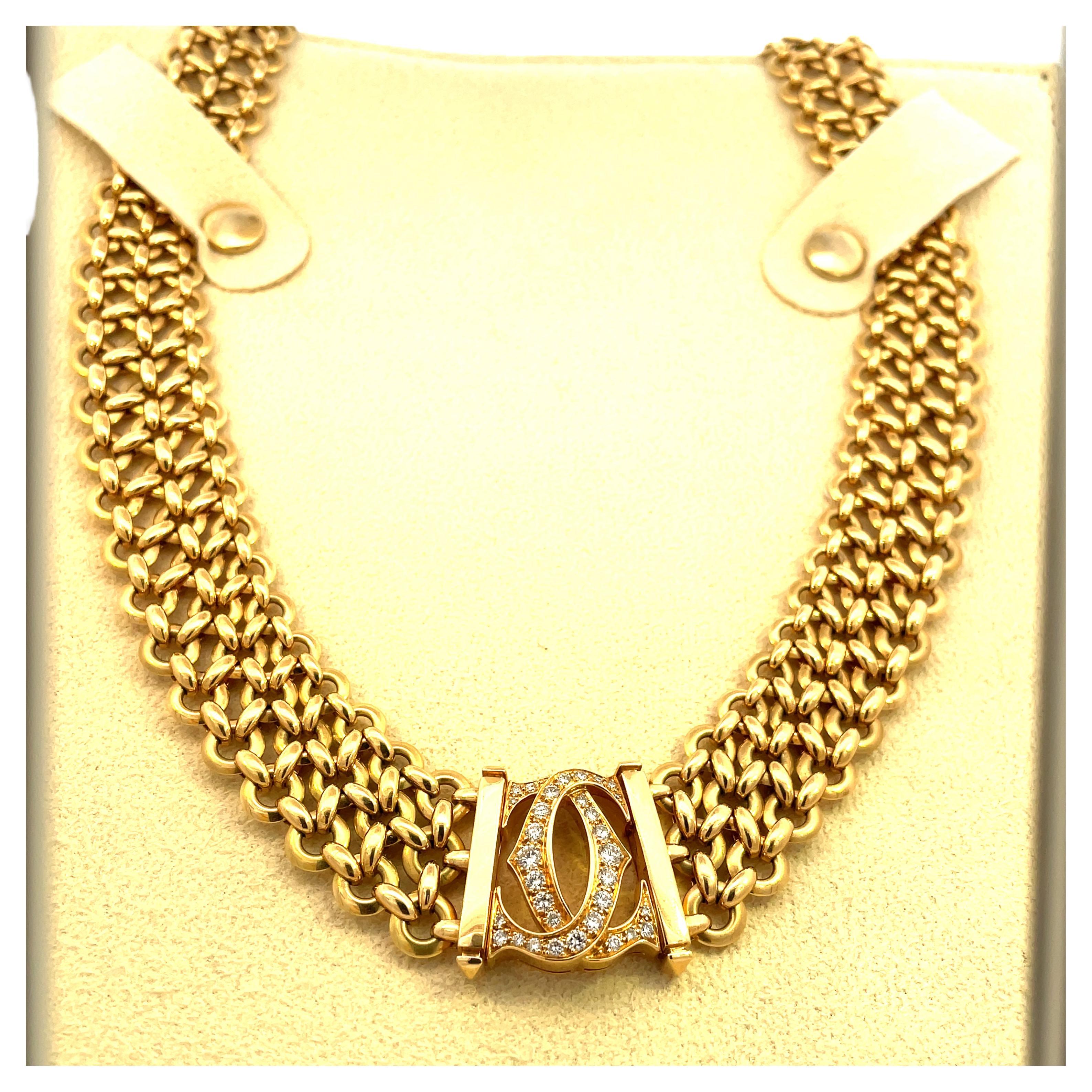 Cartier Double C Diamond Necklace For Sale