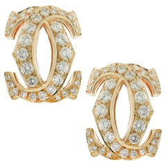 Cartier Double C Diamond Stud Earring Clips
