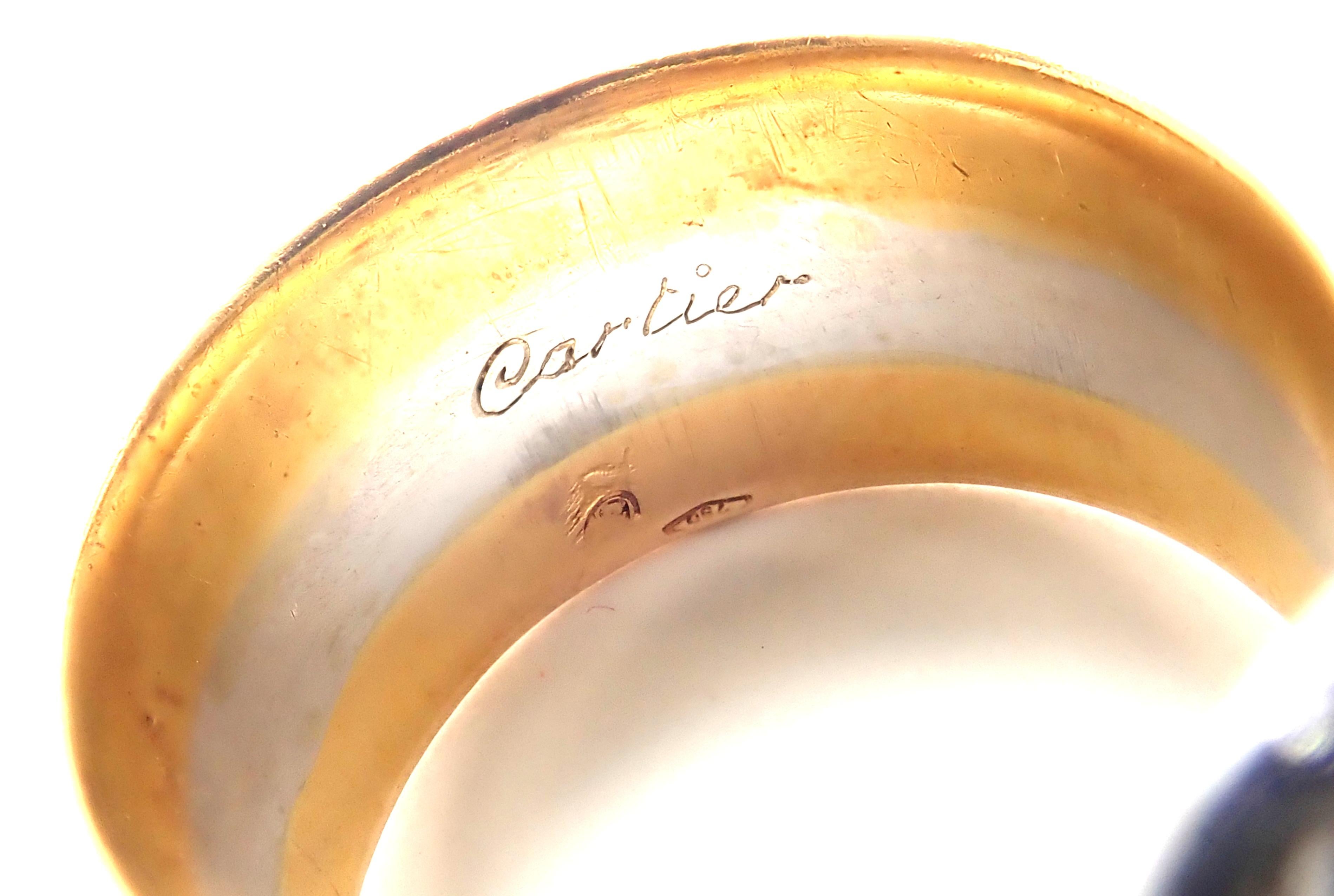 Cartier Dreifarbiger Goldring mit Diamanten im Doppel-C-Schliff im Zustand „Hervorragend“ in Southampton, PA