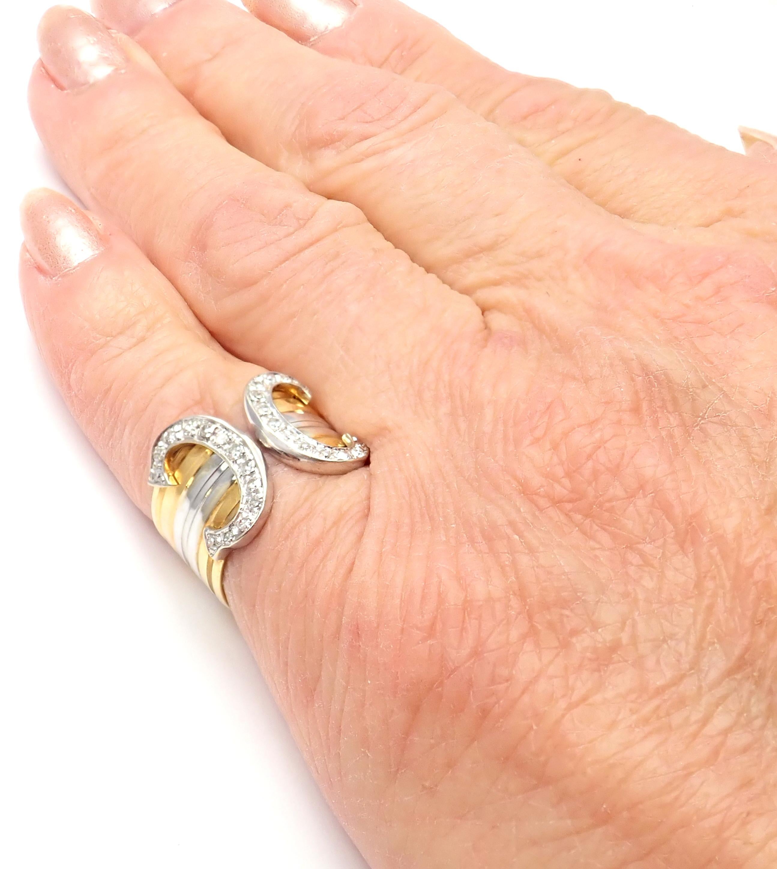Cartier Dreifarbiger Goldring mit Diamanten im Doppel-C-Schliff 5