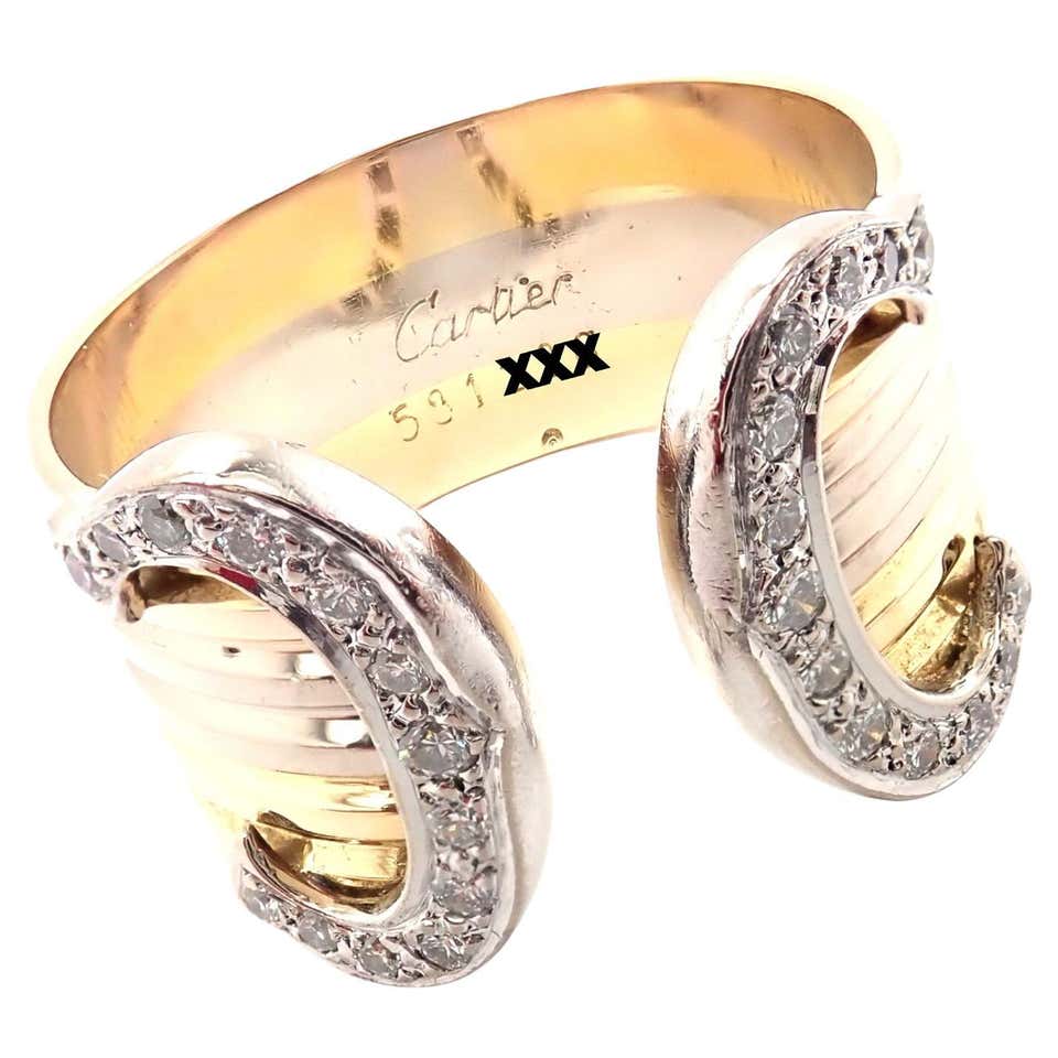 1990s Cartier Love Me Diamond Tri-Gold Stackable Ring at 1stDibs ...