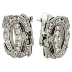 Cartier Double C Diamond White Gold Earrings