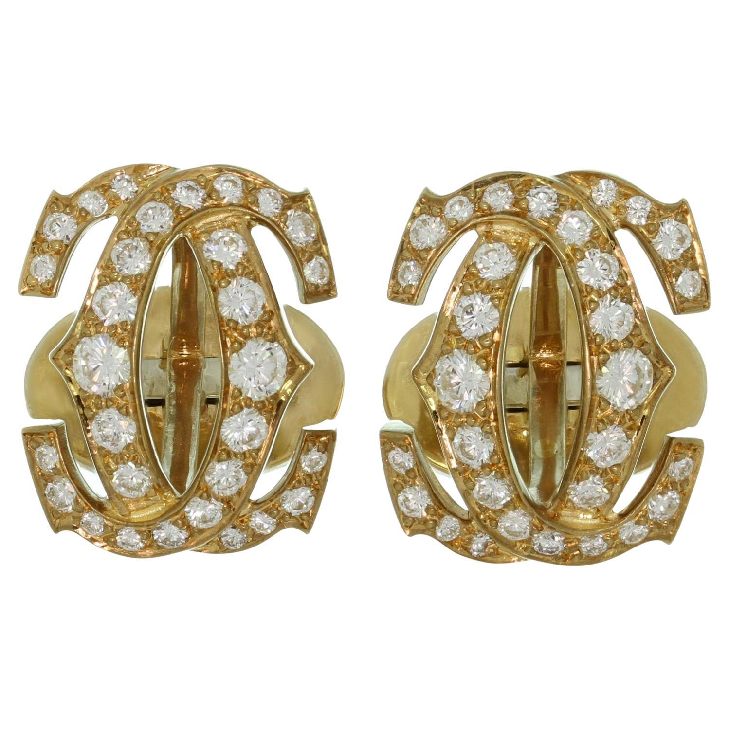 Cartier Tank Francaise Diamond Gold Cufflinks at 1stDibs diamond