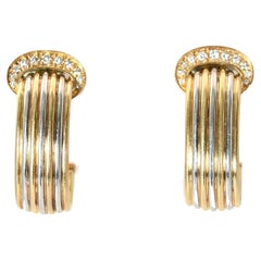 Vintage Cartier Double C Earrings with Diamonds