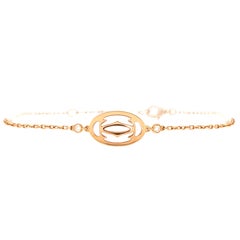 Cartier Double C Logo Bracelet 18k Rose Gold with Diamonds