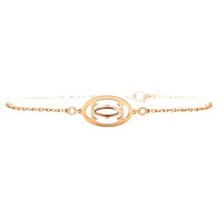 Cartier Double C Logo Bracelet 18k Rose Gold with Diamonds
