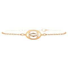 Cartier Bracciale Logo Doppia C in oro rosa 18 carati con diamanti