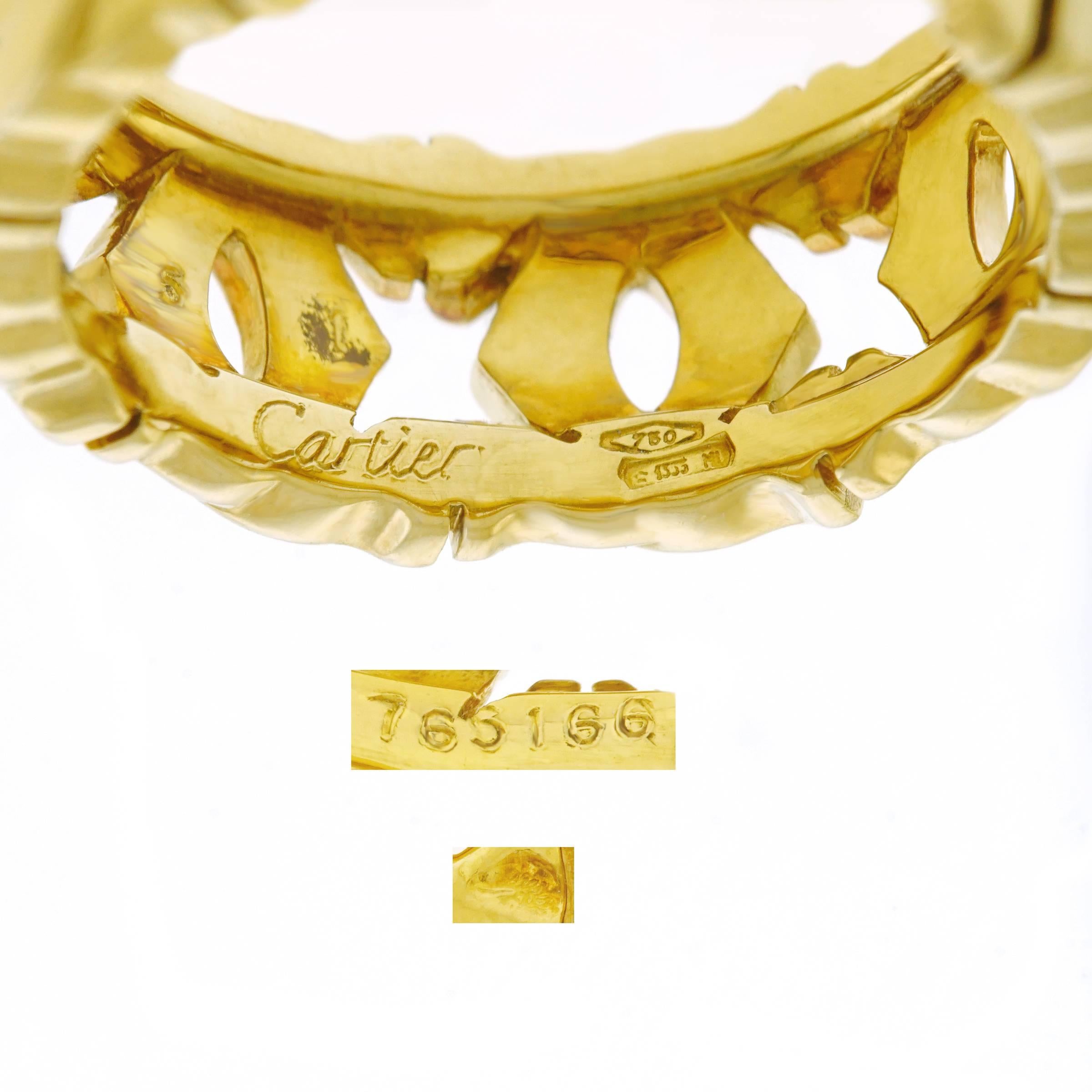 Cartier Double C Logo Motif Gold Ring 1