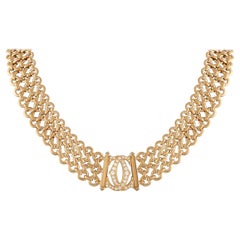 Cartier Double C Penelope 18K Yellow Gold Diamond Necklace CA31-122325