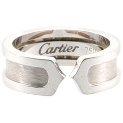 Cartier Double C Ring 18 Karat White Gold