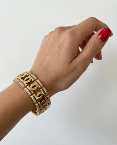 Cartier Double C Wide Link Diamond Bracelet in 18K Yellow Gold, circa 1990s