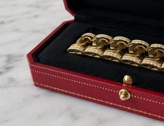 Cartier Double C Wide Link Diamond Bracelet in 18K Yellow Gold, circa 1990s