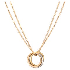 Cartier Double Chain Mini Trinity Necklace 18k Yellow Gold 16" Choker Estate