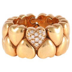 Retro Cartier Double Coeurs Diamond Heart Band