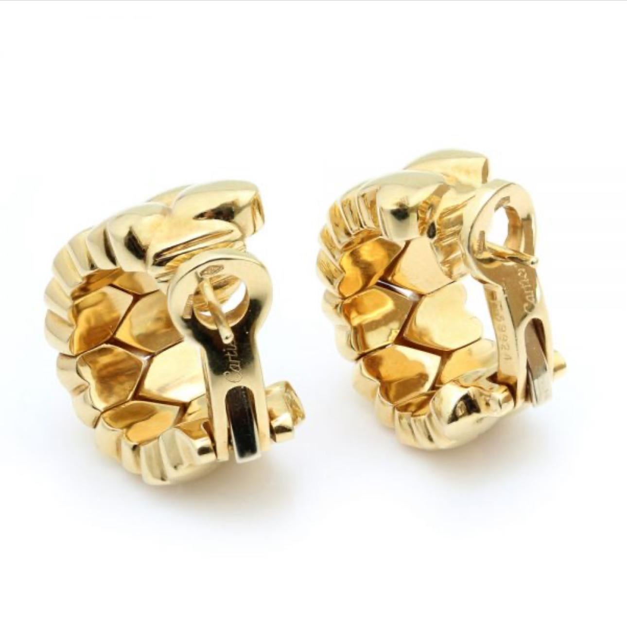 Cartier Double Coeurs Gold Hoop Earrings For Sale 1