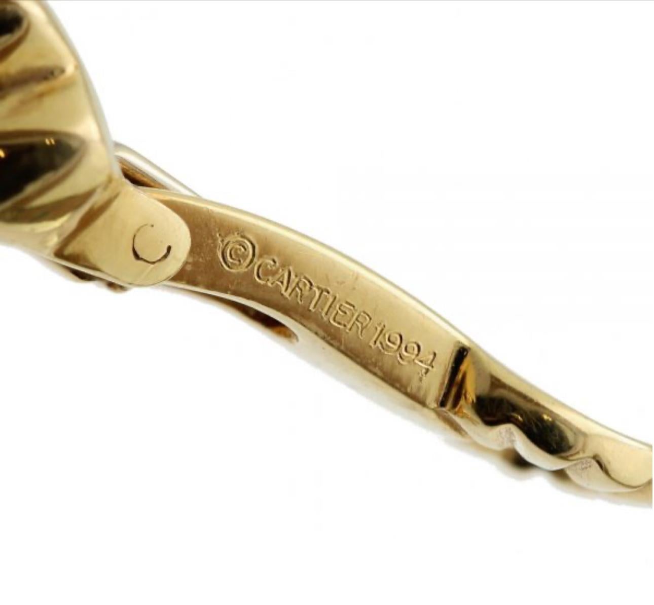 Cartier Double Coeurs Gold-Ohrringe mit Creolen im Angebot 2