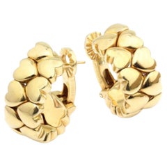 Cartier Double Coeurs Gold-Ohrringe mit Creolen